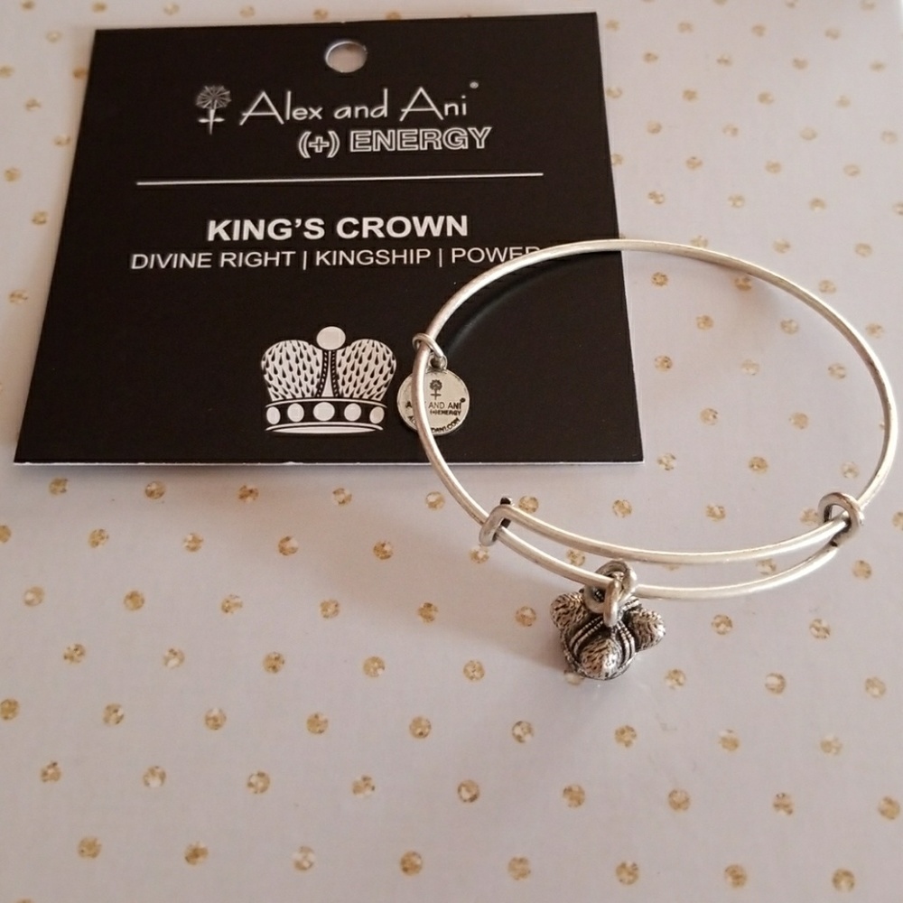 Alex and Ani Silver King's Crown Bangle
